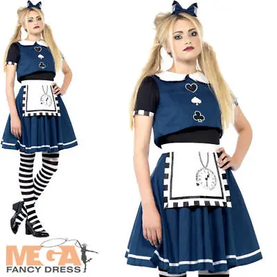 £22.99 • Buy Dark Alice Ladies Fancy Dress Wonderland Fairy Tale Adults Halloween Costume 