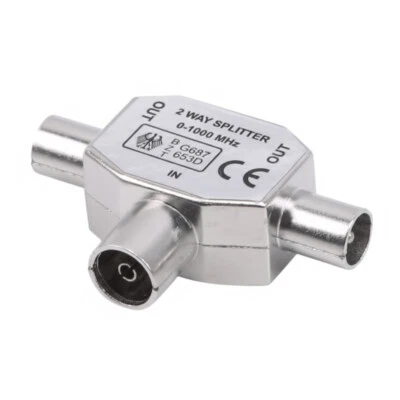 $4.11 • Buy 2 Way T Splitter Female Tv Antenna Adapter Transfer Video Signal Transmission B