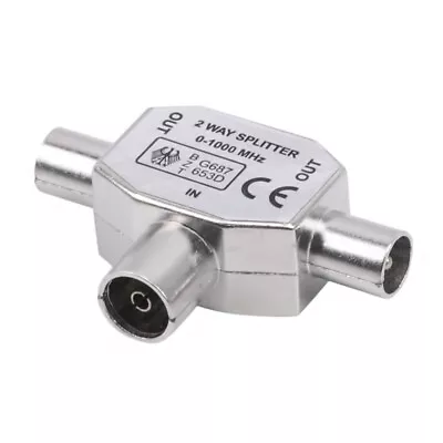 $4.27 • Buy T-shape 2 Way T Splitter Cable Joint Adapter TV Antenna Plug Video Equipment 1Pc