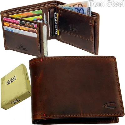 Camel Active Vintage Men Purse Across Purse Wallet Leather • £70.58