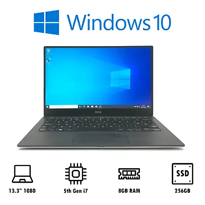 Dell XPS 13 9343 13.3  Laptop Core I7-5600U 2.60GHz 8GB DDR4 256GB SSD *WIN 10 P • £189.99