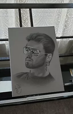 George Michael Pencil Hand Drawn Art Print A3 80s Fan Icon Fan Poster Canvas ART • £20