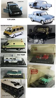 1/36 LADA 1/43 IVECO Latvia RAF 2203 WILLYS AERO FIAT 1100/103 TV -1957 • $8.49