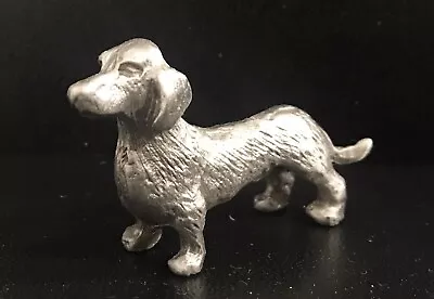 Cute Pewter DACHSHUND Dog Puppy Silver Metal Figurine • $6.95