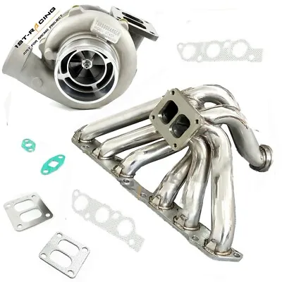 GT45 A/R 1.15 Oil Turbo +MVR44 Exhaust Manifold For 93-98 Toyota Lexus 2JZGE 3.0 • $650