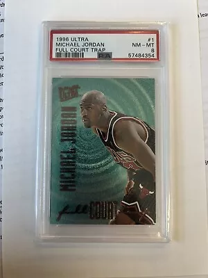 1996 Ultra Full Court Trap Michael Jordan PSA 8 NM-MT POP 39 9 ^ SSP GOAT • $125
