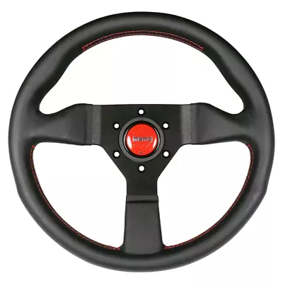 Momo Montecarlo Steering Wheel - 320mm (Black Leather / Red Stitching) • $219