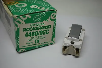 Crabtree Satin Chrome Rocker Grid / Array Light Switch DP 20A 250V  • £9.44
