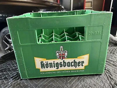 Rare Vintage Konigsbacher  German Plastic BEER BOTTLE CRATE CASE Green & Yellow • $65