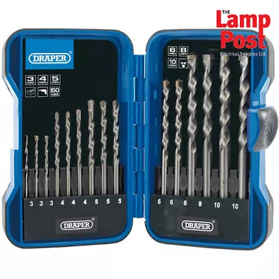 Draper 18550 15 Piece Masonry Drill Bit Set Masonry Drills Industrial Steel • £12.99