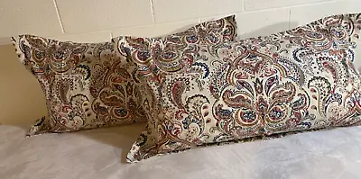 Nicole Miller Home Pillow Shams 2 King Size Floral  Paisley Reversible • $25