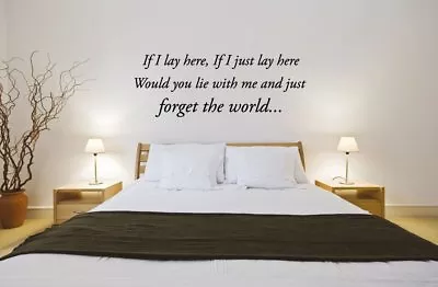 If I Lay Here Snow Patrol Song Lyrics Music WALL Vinyl STICKER Transfer • £10.12