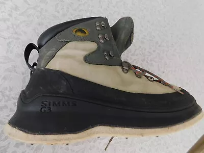 SIMMS G3 Mens GUIDE Boots Wading Fly Fishing Lace Up Felt Sole Sz 12 Spiked • $109.98