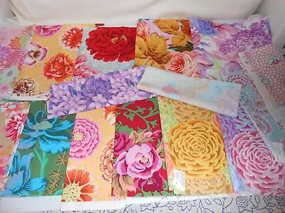 Kaffe Fassett  15 Fat Quarters  Pieces Fabric Floral Floating Flower Prints Etc. • $20