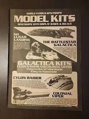 Vintage Original 1981 BATTLESTAR GALACTICA Model Kits Print Ad OOP  RARE • $9.99