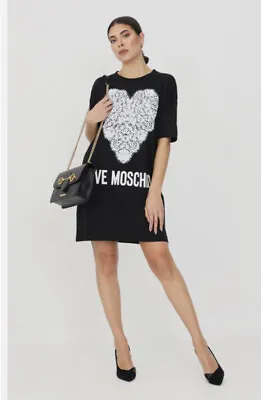 LOVE MOSCHINO Black Cotton Women's Dress. Size 4. MSRP $165 • $115