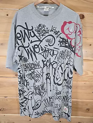 Vintage Y2K Ecko Unlimited Graphic T Shirt Men Size 2XL Graffiti Big Print AOP • $49.99