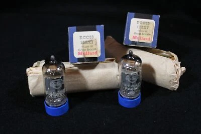 $126 • Buy 2 Mullard Pair 12AX7 ECC83  MC1 + Box Preamp Audio Amp Vacuum Tube TESTED HICKOK