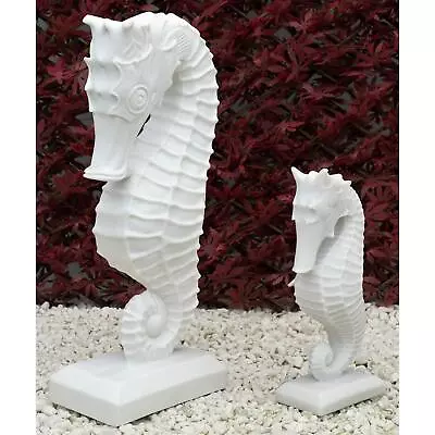 Dinova Sea Horse Seahorse Marbel Statue Garden Ornament Modern Decoration • £96.99