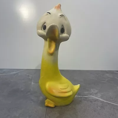 Vintage Vinyl Rubber Squeak Toy Yellow Duck Long Neck Baby Joy 1971 • $9.95