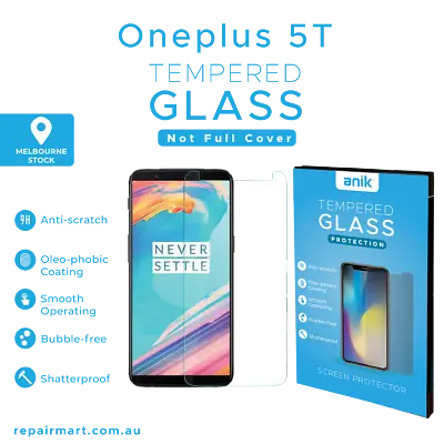 $29 • Buy Anik Premium For OnePlus 5T Tempered Glass Screen Protector Film - AU