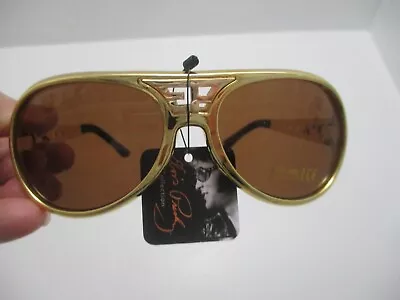 Elvis Presley Gold Sunglasses Metal Arms Plastic Frames EP & TCB & Case • $42