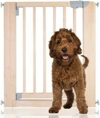 £29.95 • Buy Wooden Pressure Fit Dog Gate, Natural 74cm - 81cm Premium Pet Gate By Bettacare