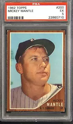 1962 Topps #200 Mickey Mantle PSA 5 • $750