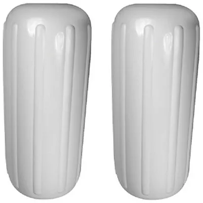 2 Pack 8 Inch X 20 Inch Center Hole White Inflatable Vinyl Fenders For Boats • $108.68