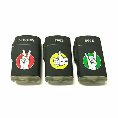 3 X ZENGAZ MAXI JET ZL-10 Refillable Limited Edition Lighter Hand Sign Designs • £9.99