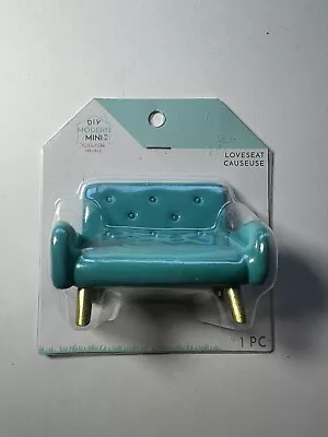 DIY Modern Mini Doll Furniture - (NEW) Loveseat - SPA13446 Teal Gold • $7.99