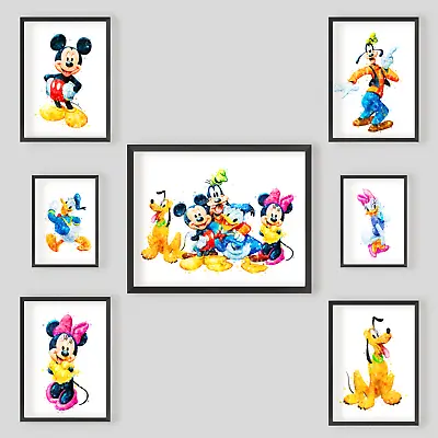 Disney Wall Art Micky Mouse Home Kids Print Canvas Poster Gift A3 A4 • £3.99