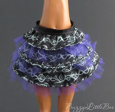 Monster High Doll Twyla 13 Wishes Purple Black Ruffled Skirt • $7.49
