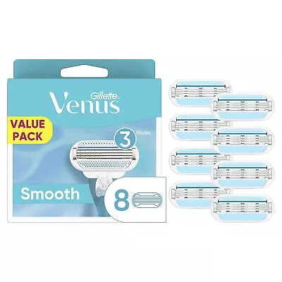 Damage Box-Gillette Venus Smooth Womens Razor Blade Refills 8 Count Lubracated • $19.99