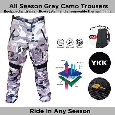 £35.99 • Buy Motorbike Motorcycle Waterproof Cardura Textile Trousers Pants Armours CAMO