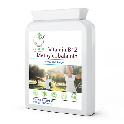 Vitamin B12 Methylcobalamin 1000mcg 120 Vegan Capsules 4 Months Supply UK MADE • £12.99