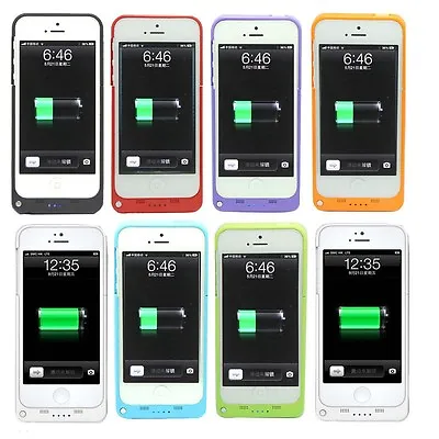 2200mAh IPhone 5/5C/5S External Battery Backup Charging Bank Power Case Cover • £12.79