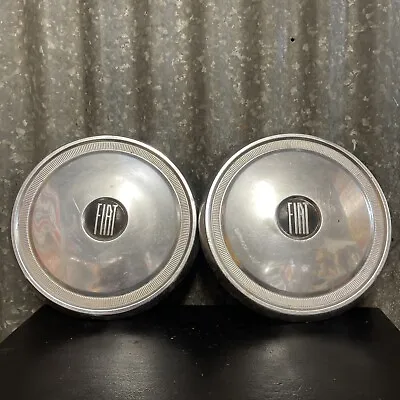 FIAT Set Of 2 X Vintage Chrome Hub Caps 25cm • $44.80