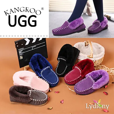 $59.95 • Buy Purple Australian Sheepskin Kangroo® UGG Moccasins Slippers Lambskin Wool Boots