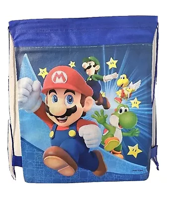 MARIO & Luigi Kids School Bag Drawstring Bag Birthday Party Favour Lootbag • £4.99