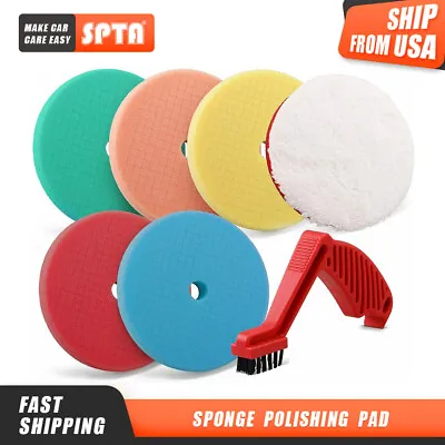 $26.99 • Buy SPTA 6 Inch Sponge Buffing Wool Polishing Pads Brush Kit For DA/RO Polisher 