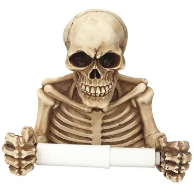 $28.99 • Buy Resin Skull Toilet Paper Roll Holder Wall Mount Bone Towel Dry Skeleton Bathroom