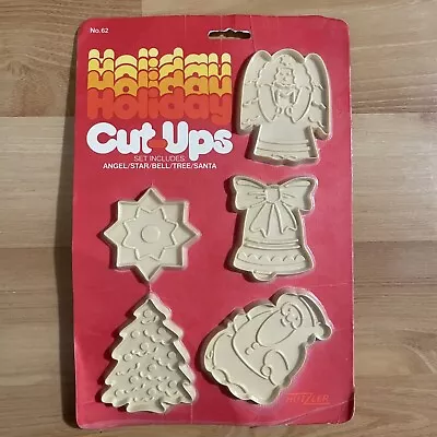 Vintage Holiday Cut-Ups Cookie Cutters Angel Star Bell Tree Santa New Sealed • $14.78