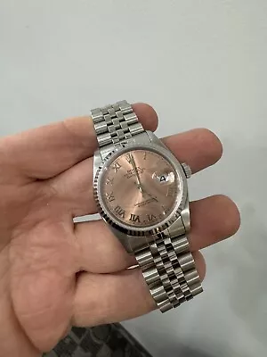 Rolex Datejust Ref 16234 90s Salmon Roman Numeral Dial Automatic 36mm. • $4925