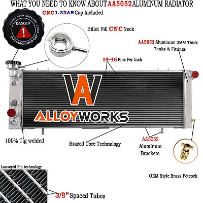 3 Row Radiator For 1984-01 Jeep Cherokee XJ / Comanche 4.0L / Cherokee 2.5L 2000 • $109