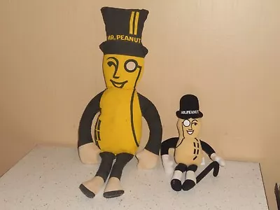 Vintage Mr Peanut Plush Stuffed 20  And Smaller 10  Bean Bag Stuffed By Nabisco • $20