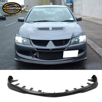 Fits 03-05 Lancer Evo 8 Do-Luck Style PU Front Bumper Lip Spoiler Splitter Black • $129.98