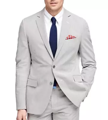 2023 NORDSTROM Pinchord Seersucker Full Suit 42L Wool • $79.99