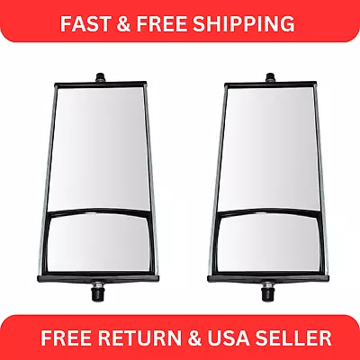 16  X 6.5  Aluminum West Coast Mirror Pair W/ Convex Glass For HD Semi Truck • $77.69