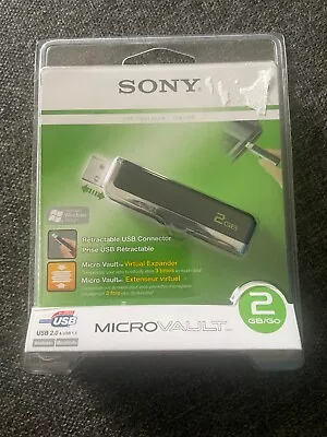 Sony MicroVault Plus USB 2.0 Flash Drive 2GB Virtual Expander USM2GJ NEW (NOS) • $15